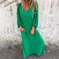 🔥Heißer Verkauf 49 % RABATT🔥V-Ausschnitt Volltonfarbe Laternenärmel Kleid