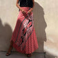 Damen-Maxirock aus Satin mit geometrischem Print und elastischer Taille