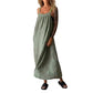 🔥50 % Rabatt für begrenzte Zeit🔥Einfaches Sling-Kleid aus Baumwollleinen für Damen