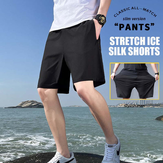 Herren-Stretch-Shorts aus Eisseide in Übergröße